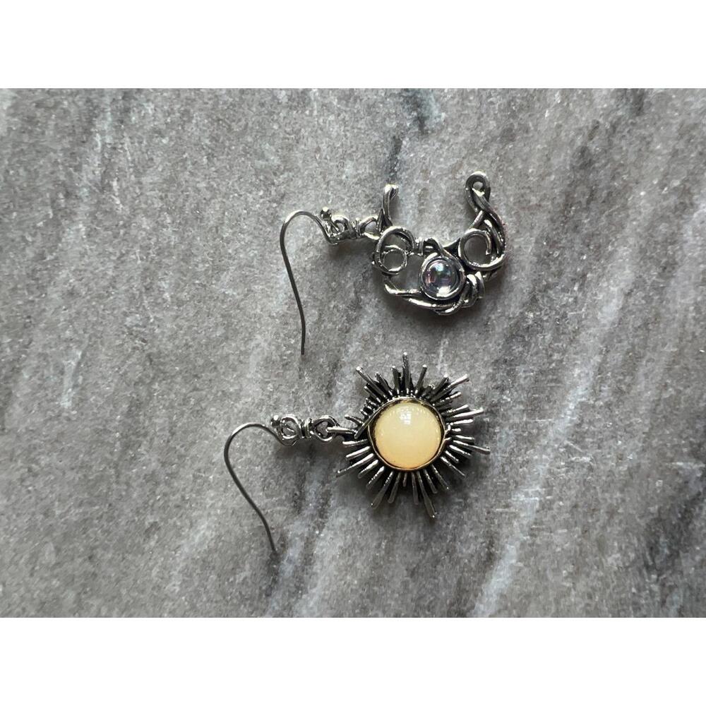 Sun and Moon Themed Dangle Earrings